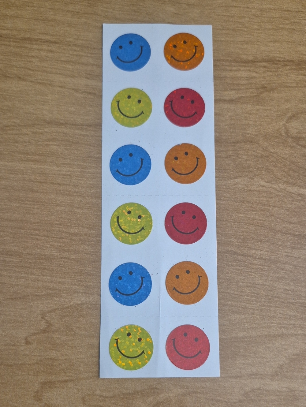 Colorful Smiley Face Sticker Sheet - Blue, Orange, Red, Yellow, Green